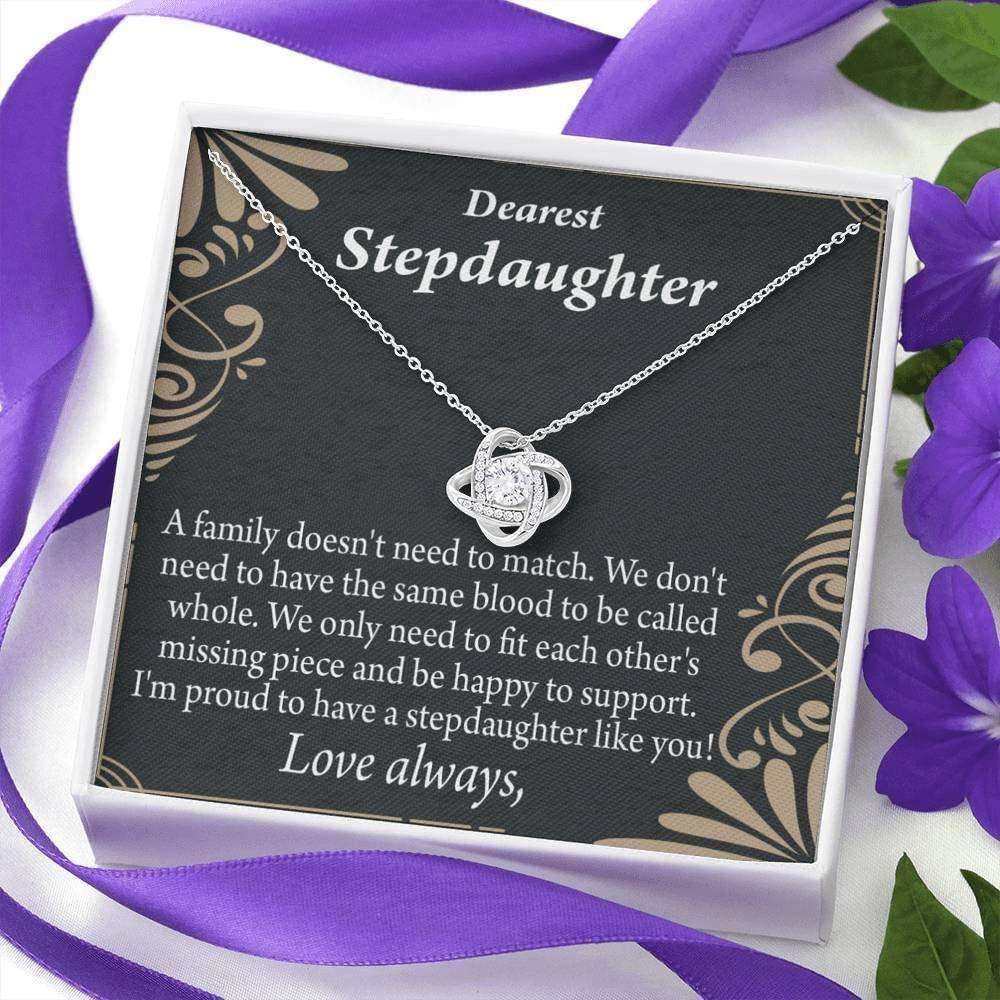 Stepdaughter Necklace, To My Stepdaughter Necklace Gift, Family Reminder Message Card Necklace Dughter's Day Rakva