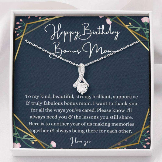 Stepmom Necklace, Birthday Gift For Stepmother From Stepdaughter Stepson, Bonus Mom Necklace Gifts For Daughter Rakva