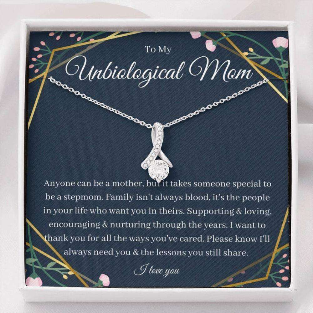 Stepmom Necklace, Bonus Mom Necklace, Wedding Gift For Step Mother Stepmom Unbiological Mom From Bride Gifts for Mother (Mom) Rakva