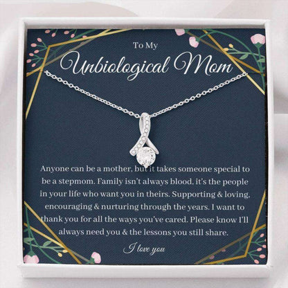 Stepmom Necklace, Bonus Mom Necklace, Wedding Gift For Step Mother Stepmom Unbiological Mom From Bride Gifts for Mother (Mom) Rakva