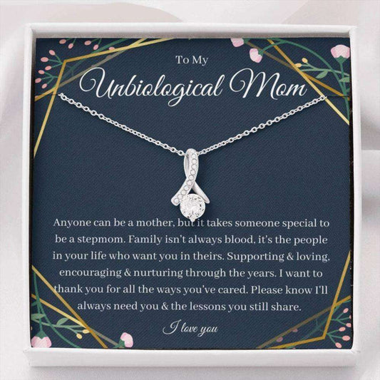 Stepmom Necklace, Bonus Mom Necklace, Wedding Gift For Step Mother Stepmom Unbiological Mom From Bride Gifts for Mother (Mom) Rakva