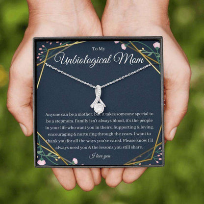 Stepmom Necklace, Bonus Mom Necklace, Wedding Gift For Step Mother Stepmom Unbiological Mom From Bride Gifts for Mother (Mom) Rakva