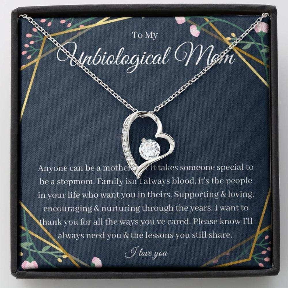 Stepmom Necklace, Bonus Mom Necklace, Wedding Gift For Step Mother Stepmom Unbiological Mom From Bride Gifts for Mother (Mom) Rakva