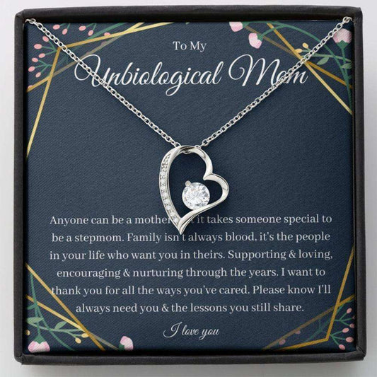 Stepmom Necklace, Bonus Mom Necklace, Wedding Gift For Step Mother Stepmom Unbiological Mom From Bride Gifts for Mother (Mom) Rakva