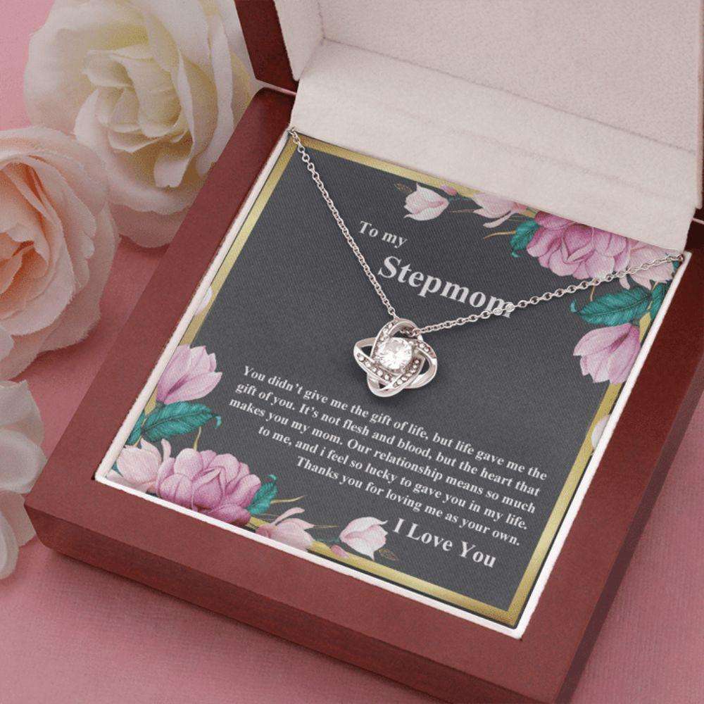 Stepmom Necklace, Gift For Step Mom From Step Daughter, Life Gave Me The Gift Of You Love Knot Necklace Gifts For Daughter Rakva