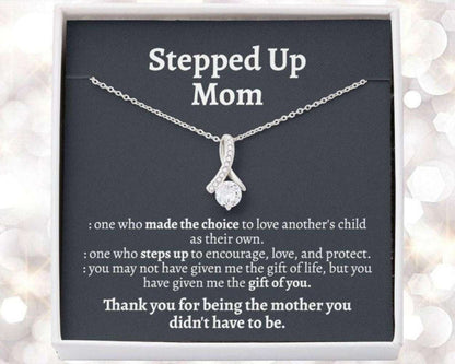 Stepmom Necklace, Meaningful Stepmom Necklace, Thank You Gift For Bonus Mom, Unbiological Mom Gifts for Mother (Mom) Rakva