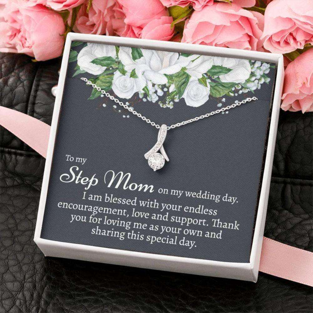 Stepmom Necklace, Stepmom Wedding Day Necklace Gift, Gift To Stepmom From Stepdaughter Bride Gifts For Daughter Rakva