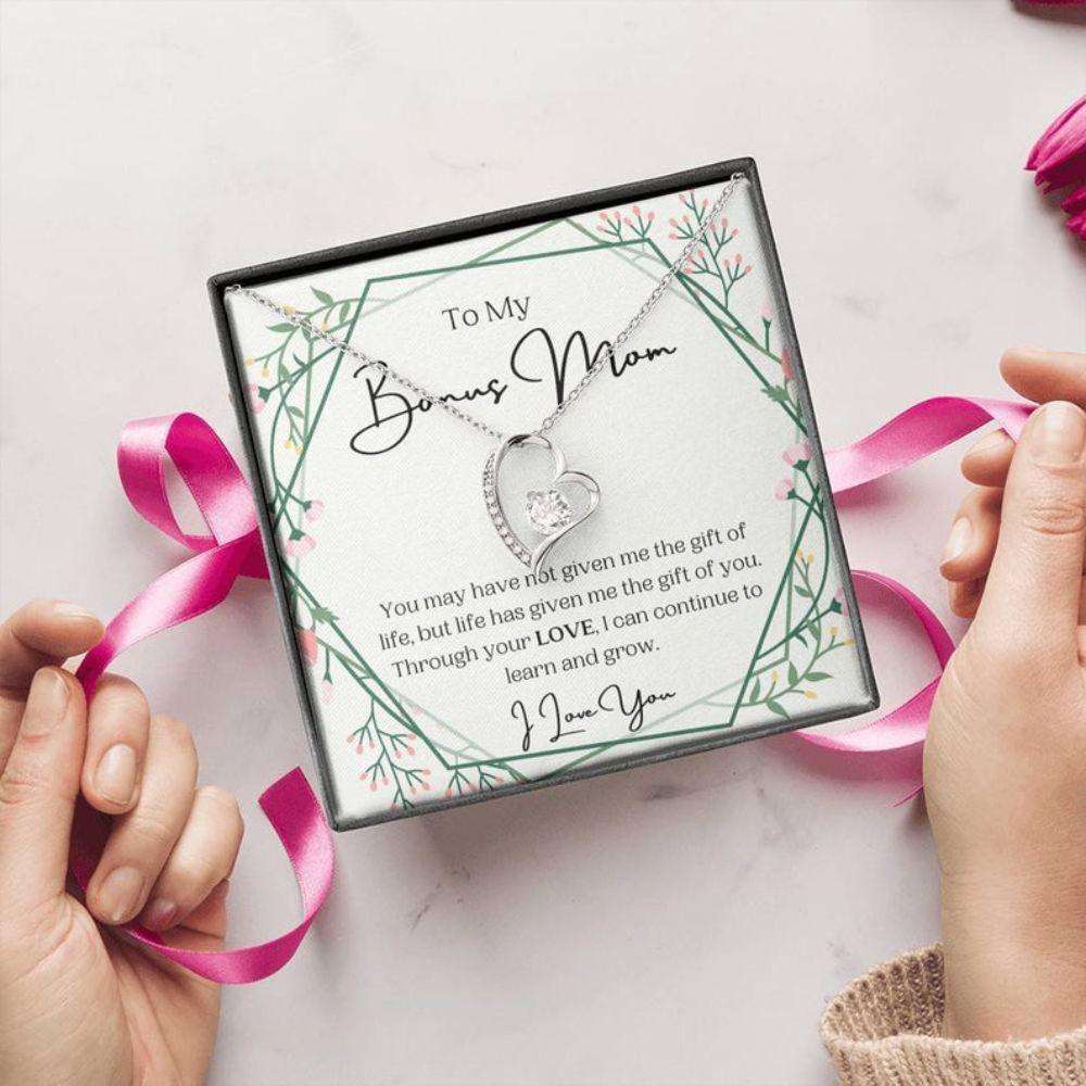 Stepmom Necklace, To My Bonus Mom Necklace, The Gift Of You, Gift For Stepmom Gift From Bride Gifts for Mother (Mom) Rakva