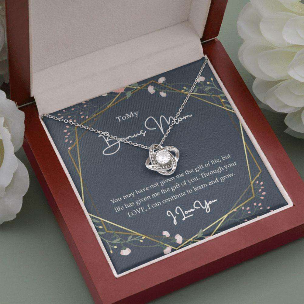 Stepmom Necklace, To My Bonus Mom Necklace, The Gift Of You, Gift For Stepmom Gift From Bride Love Knot Necklace Gifts for Mother (Mom) Rakva