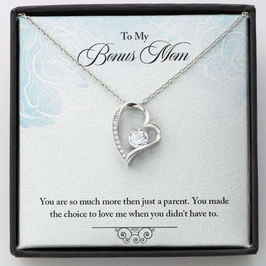 Stepmom Necklace, To My Bonus Mom Œchoice-So” Heart Necklace Gift Gifts for Mother (Mom) Rakva