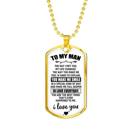 The Day I Met You Dog Tag Military Chain Necklace Present For Men Rakva