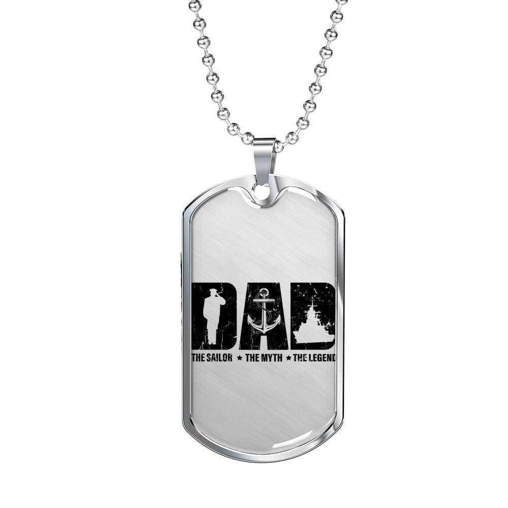 The Sailor The Myth The Legend Dog Tag Military Chain Necklace Boy Gift Rakva