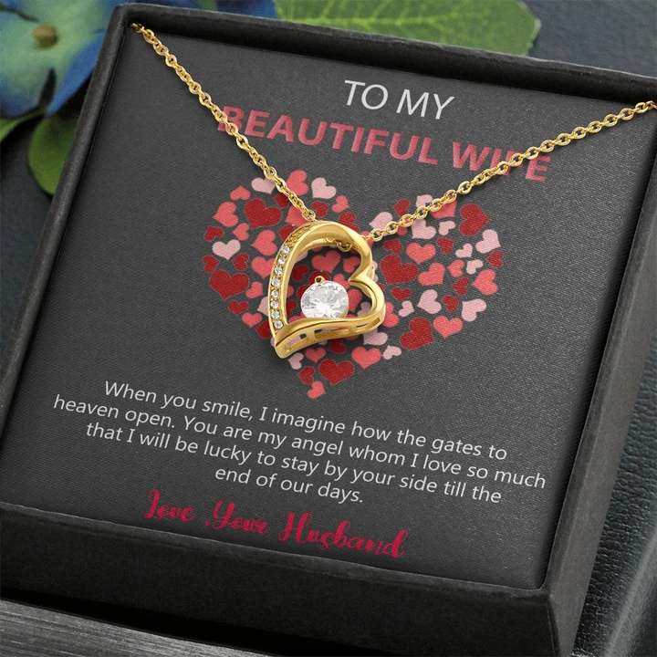 To My Beautiful Wife - Gift From Husband - 925 Sterling Silver Pendant For Karwa Chauth Rakva