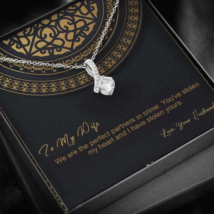 To My Wife - Partners In Crime - 925 Sterling Silver Pendant For Karwa Chauth Rakva