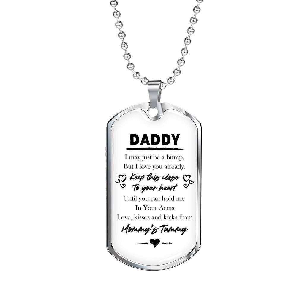Tummy For Daddy Dog Tag Military Chain Necklace Keep This Close To Your Heart Rakva