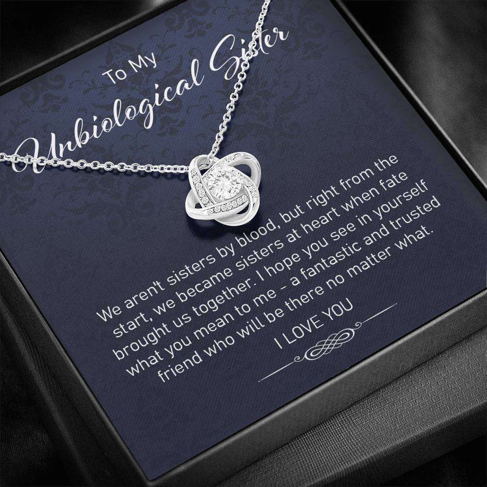 Unbiological Sister Necklace, To My Unbiological Sister Love Knot Necklace Gifts for Sister Rakva