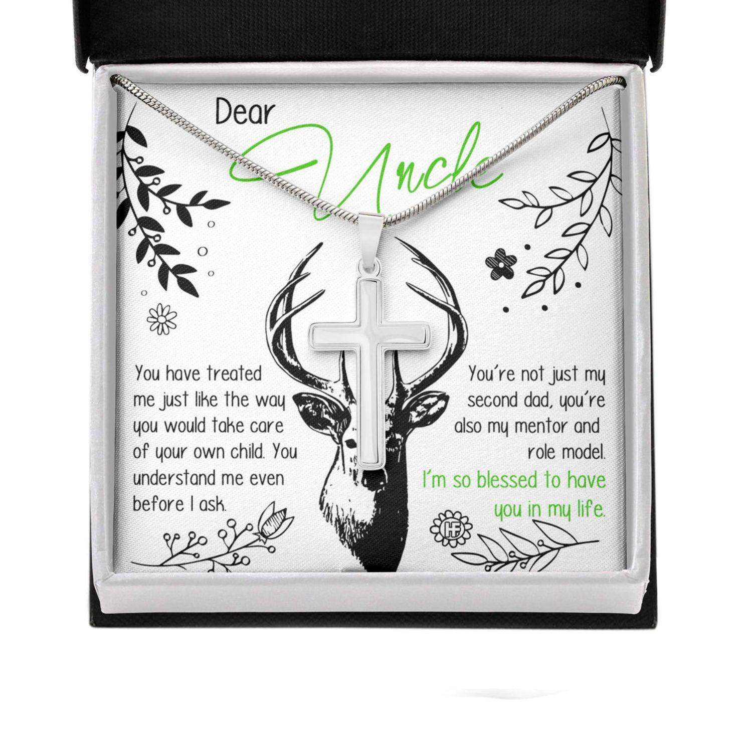 Uncle Necklace, My Second Dad My Mentor And Role Model, Simple Stag Message Card Rakva