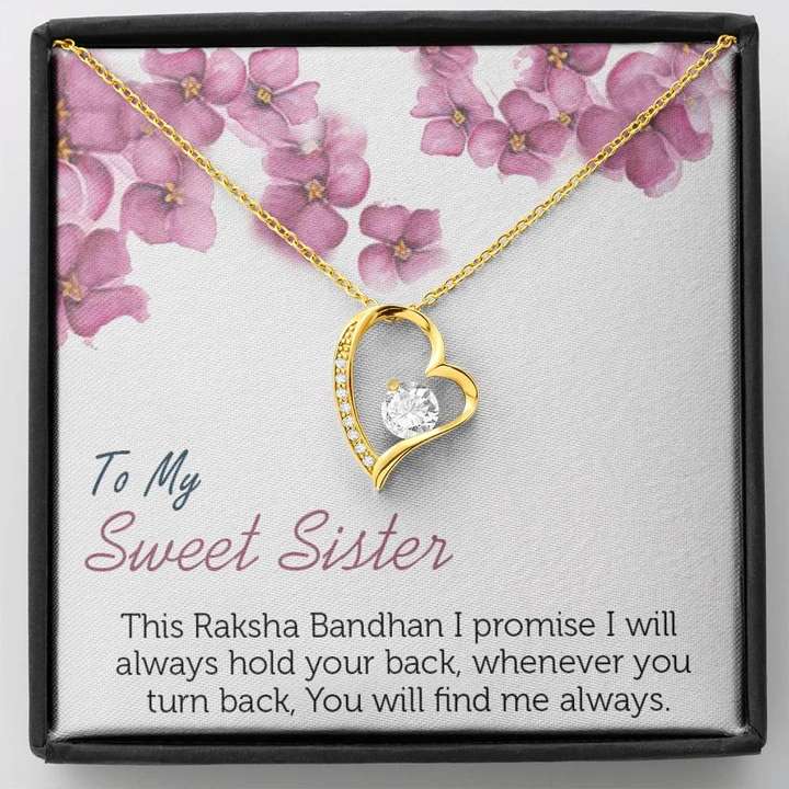 Unique And Special Raksha Bandhan Gift For Sister -Pure Silver Pendant And Message Card Gift Box Gifts for Sister Rakva