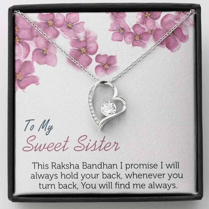 Unique And Special Raksha Bandhan Gift For Sister -Pure Silver Pendant And Message Card Gift Box Gifts for Sister Rakva