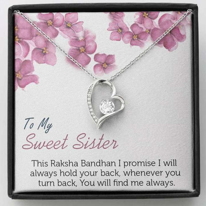 Unique And Special Raksha Bandhan Gift For Sister -Pure Silver Pendant And Message Card Gift Box Gifts for Sister Rakva