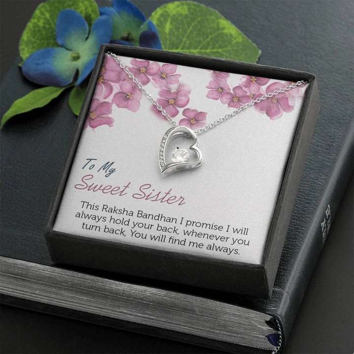 Unique And Special Raksha Bandhan Gift For Sister -Pure Silver Pendant And Message Card Gift Box Gifts for Sister Rakva