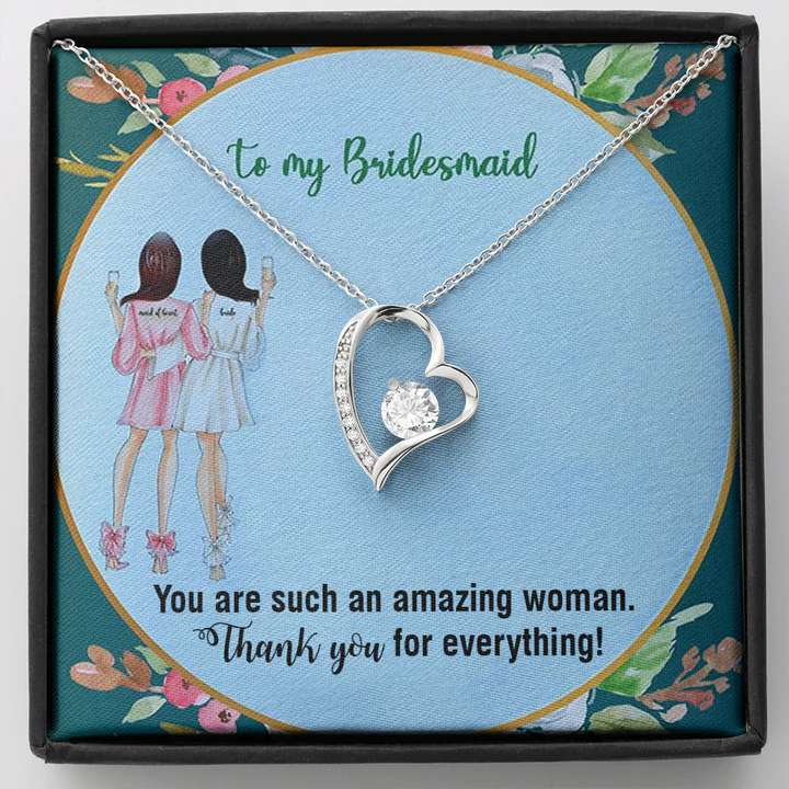 Unique Gift Idea for Bridesmaid - Pure Silver Pendant With Message Card Gift For Bride Rakva