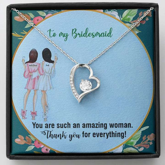 Unique Gift Idea for Bridesmaid - Pure Silver Pendant With Message Card Gift For Bride Rakva