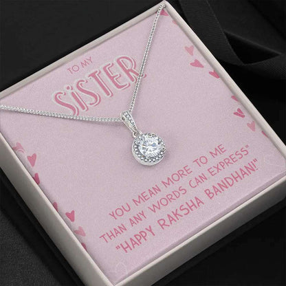 Unique Rakhi Gift Idea For Sisters- Pure Silver Necklace Gift Set Gifts for Sister Rakva