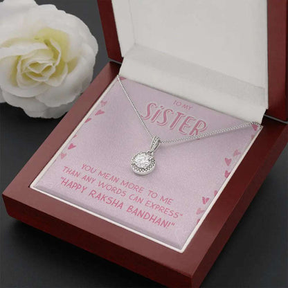 Unique Rakhi Gift Idea For Sisters- Pure Silver Pendant And Message Card Gift Box Gifts for Sister Rakva