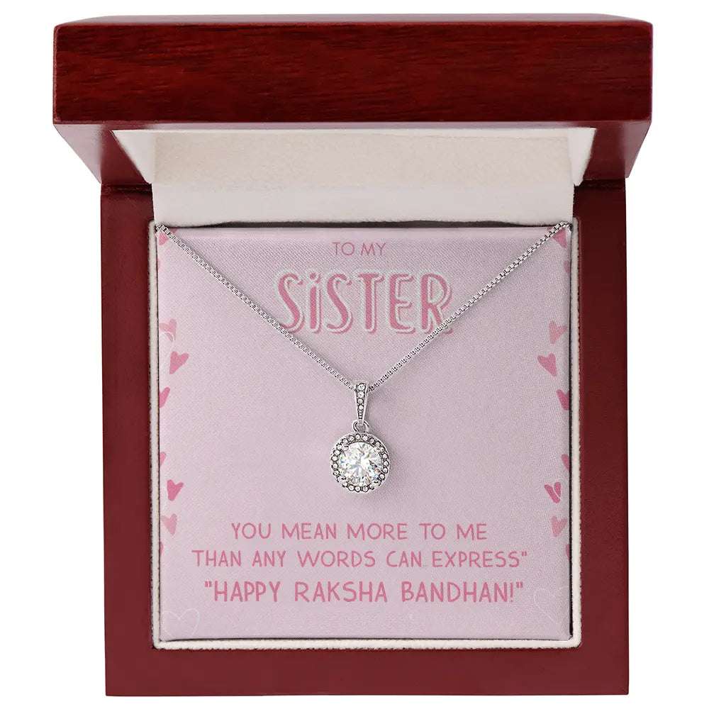 Unique Rakhi Gift Idea For Sisters- Pure Silver Pendant And Message Card Gift Box Gifts for Sister Rakva