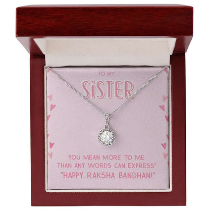 Unique Rakhi Gift Idea For Sisters- Pure Silver Pendant And Message Card Gift Box Gifts for Sister Rakva