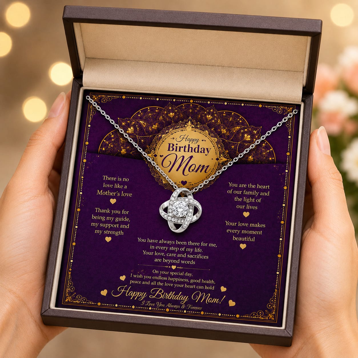 Rakva 925 Sterling Silver Birthday Necklace for Mom – Happy Birthday Mom Jewelry Gift from Daughter Son, Heartfelt Mother’s Birthday Gift