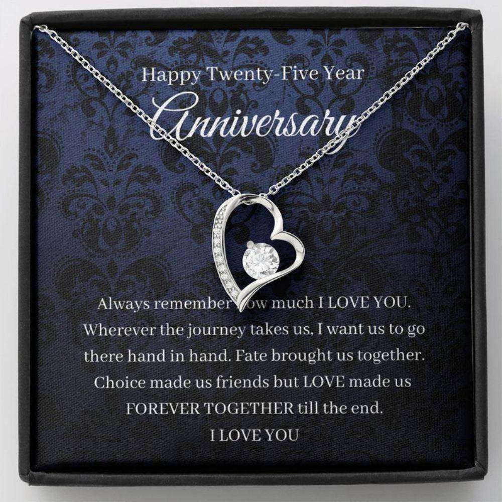 Wife Necklace, 25Th Wedding Anniversary Necklace Gift For Wife Silver ...