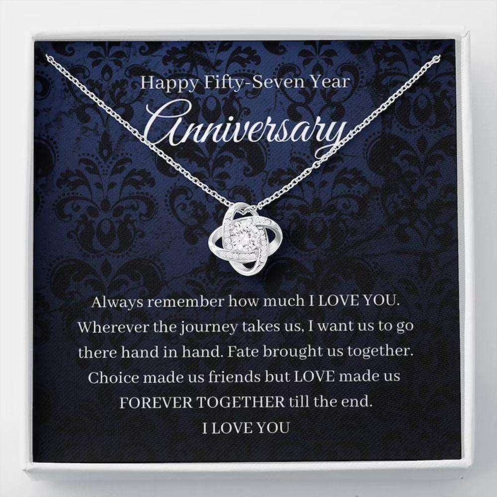 Wife Necklace, 57Th Wedding Anniversary Necklace Gift For Wife Night Anniversary Fifty Seventh For Karwa Chauth Rakva