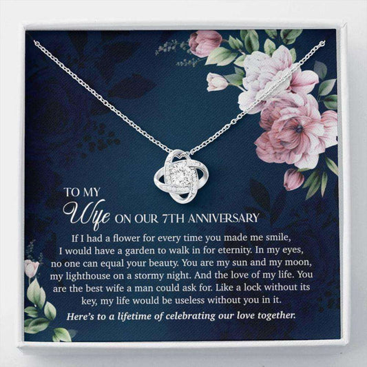 Wife Necklace, 7Th Anniversary Necklace Gift For Wife, 7 Years Wedding Anniversary Necklace For Karwa Chauth Rakva