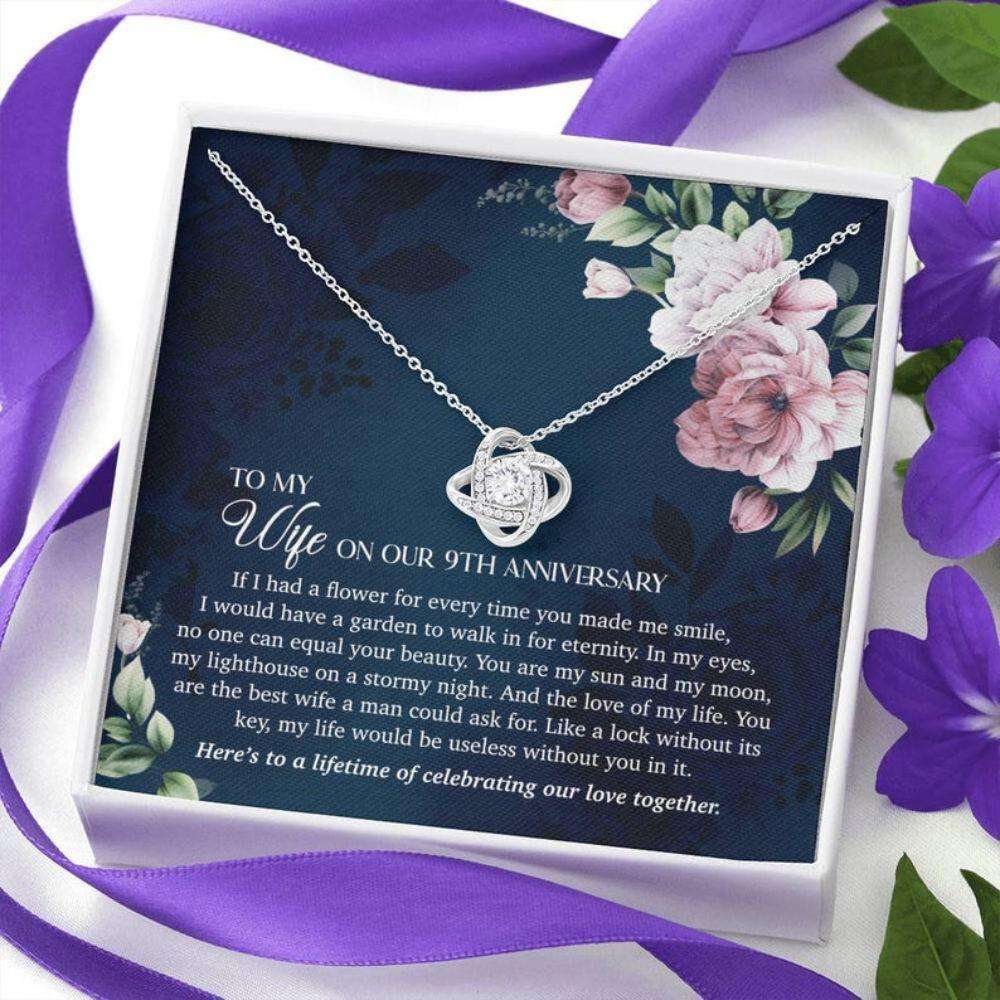 Wife Necklace, 9Th Anniversary Necklace Gift For Wife, 9 Years Wedding Anniversary Necklace For Karwa Chauth Rakva
