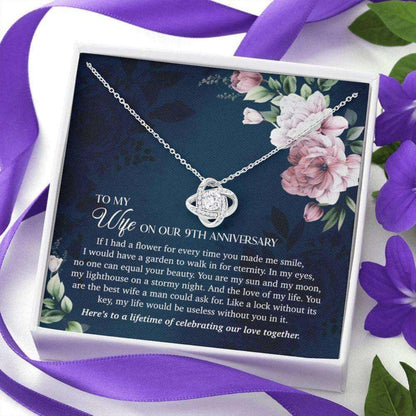 Wife Necklace, 9Th Anniversary Necklace Gift For Wife, 9 Years Wedding Anniversary Necklace For Karwa Chauth Rakva