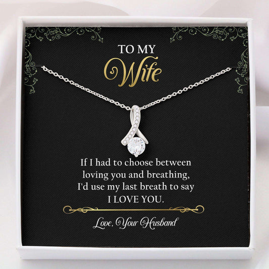 Wife Necklace, Alluring Beauty Necklace “ To My Wife Last Breath Necklace For Karwa Chauth Rakva