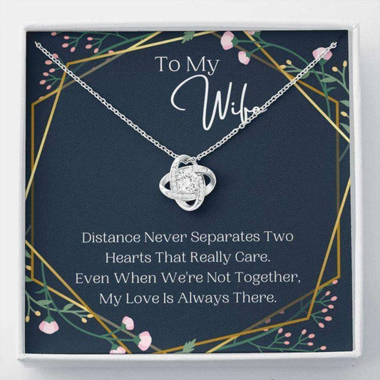 Wife Necklace, Distance Never Separates, Birthday Gift For Wife, Anniversary Gift, To My Wife Necklace For Karwa Chauth Rakva