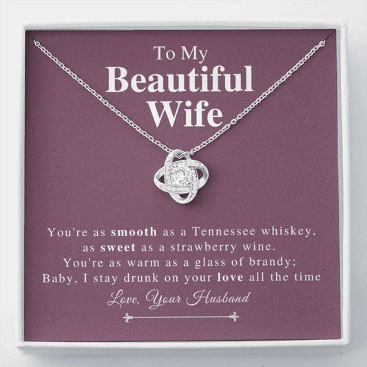 Wife Necklace, Drunk On Your Love Heart Necklace Gift For Wife, Valentines Day Gift For Karwa Chauth Rakva