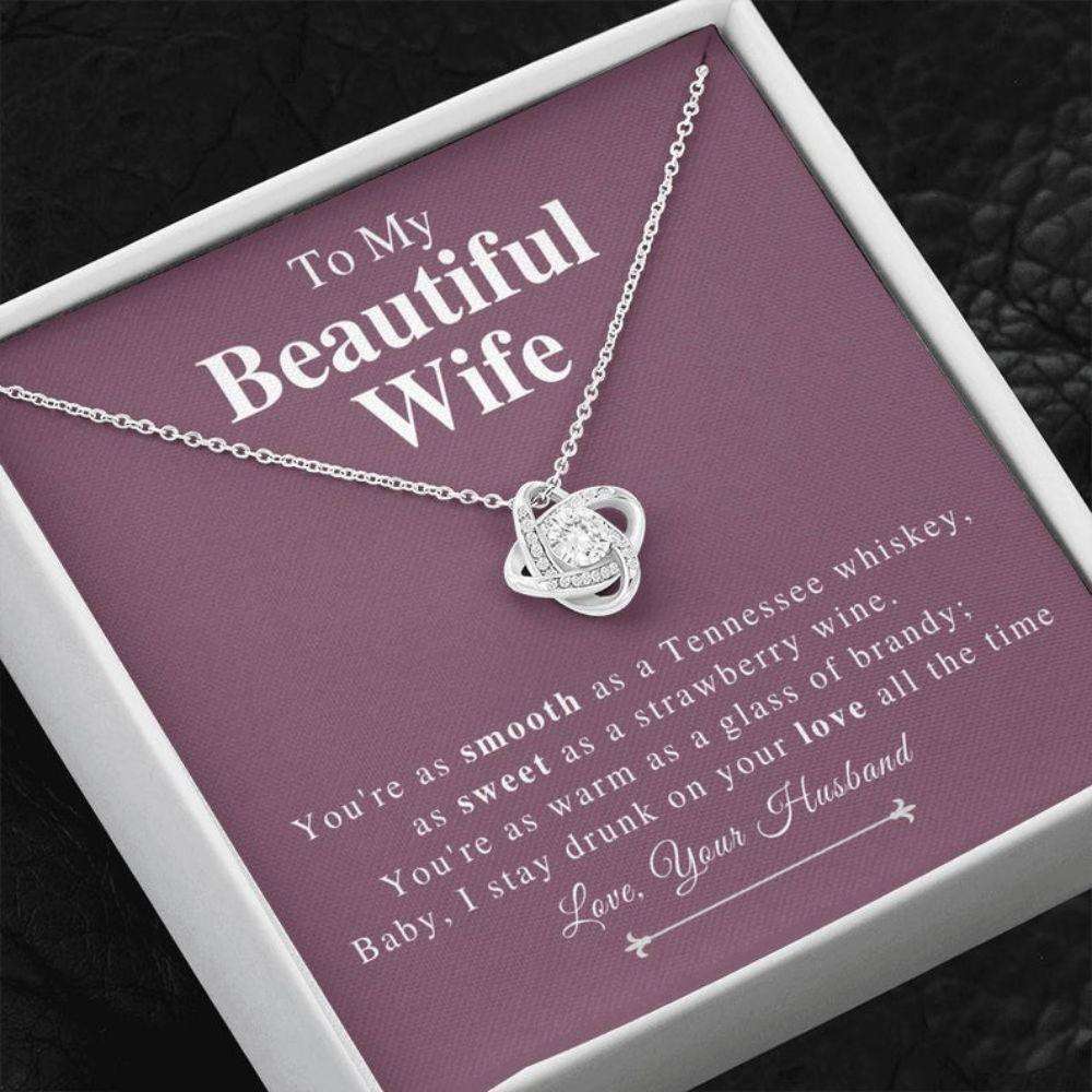 Wife Necklace, Drunk On Your Love Heart Necklace Gift For Wife, Valentines Day Gift For Karwa Chauth Rakva