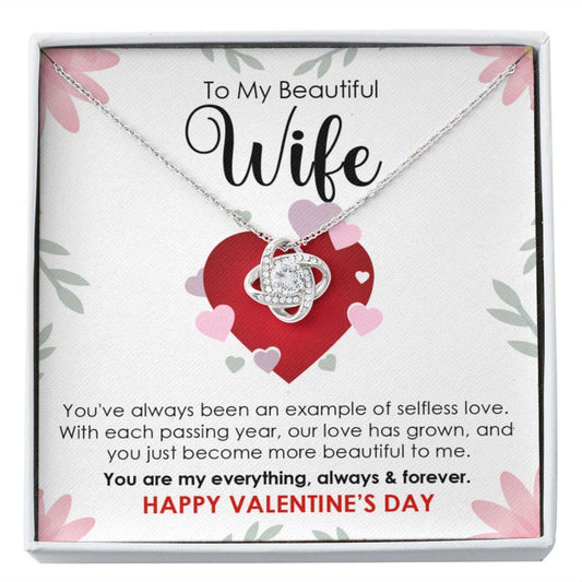 Wife Necklace, Gift For Wife On Valentine’S Day, Necklace Gift For Wife From Husband, To My Wife On Valentines Day For Karwa Chauth Rakva