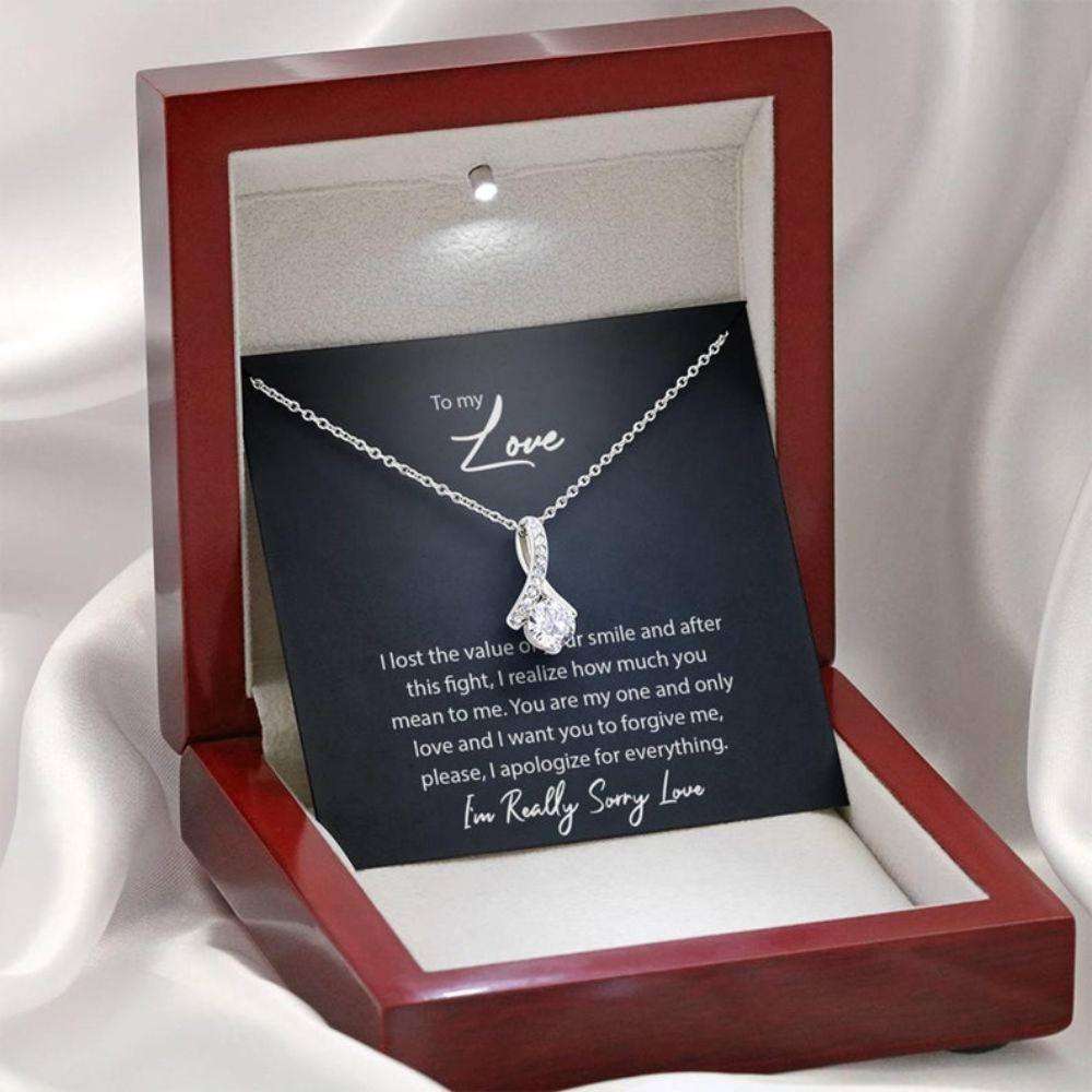 Wife Necklace, Girlfriend Necklace, Apology Gift For Her, I’M Sorry Gift Necklace For Her, Sorry Gift For Wife, Forgive Necklace For Girlfriend For Karwa Chauth Rakva