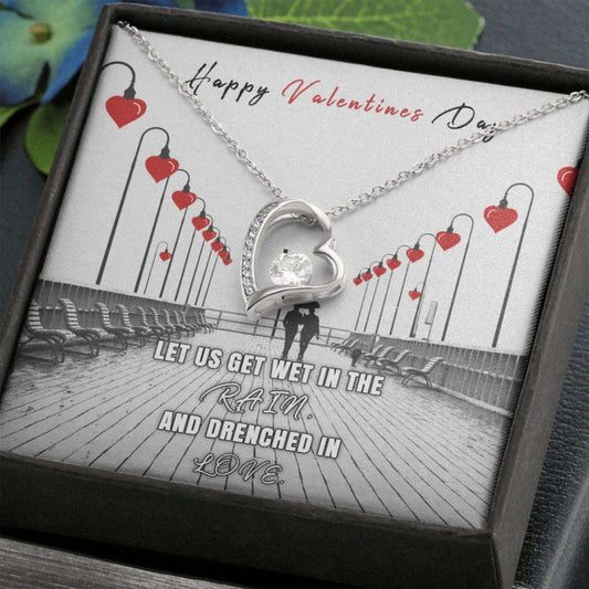 Wife Necklace, Girlfriend Necklace, Happy Valentines Day Forever Love Necklace, Valentines Day Gift, Valentine’S Day, Heart Necklace For Karwa Chauth Rakva