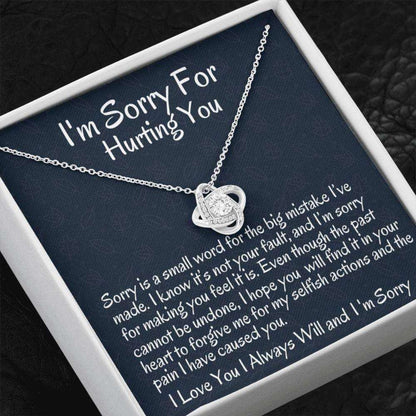 Wife Necklace, Girlfriend Necklace, I’M Sorry Gift, Apology Necklace For Wife Girlfriend, Love Knot, Forgive Me, Sorry Gift Friend, Sorry Partner For Karwa Chauth Rakva