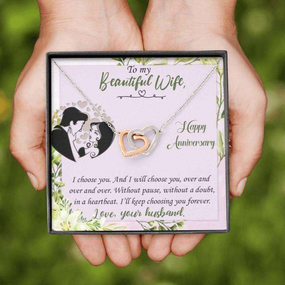 Wife Necklace, Happy Anniversary Necklace Gift “ To Wife Purple And Green For Karwa Chauth Rakva