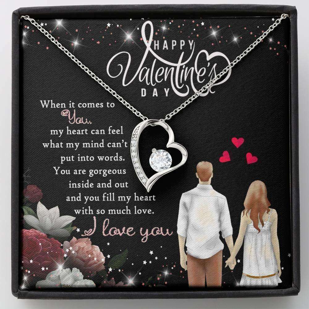 Wife Necklace, Heart Necklace Pendant Valentines Gift For Her, Wife “ You Are Gorgeous Inside Out For Karwa Chauth Rakva