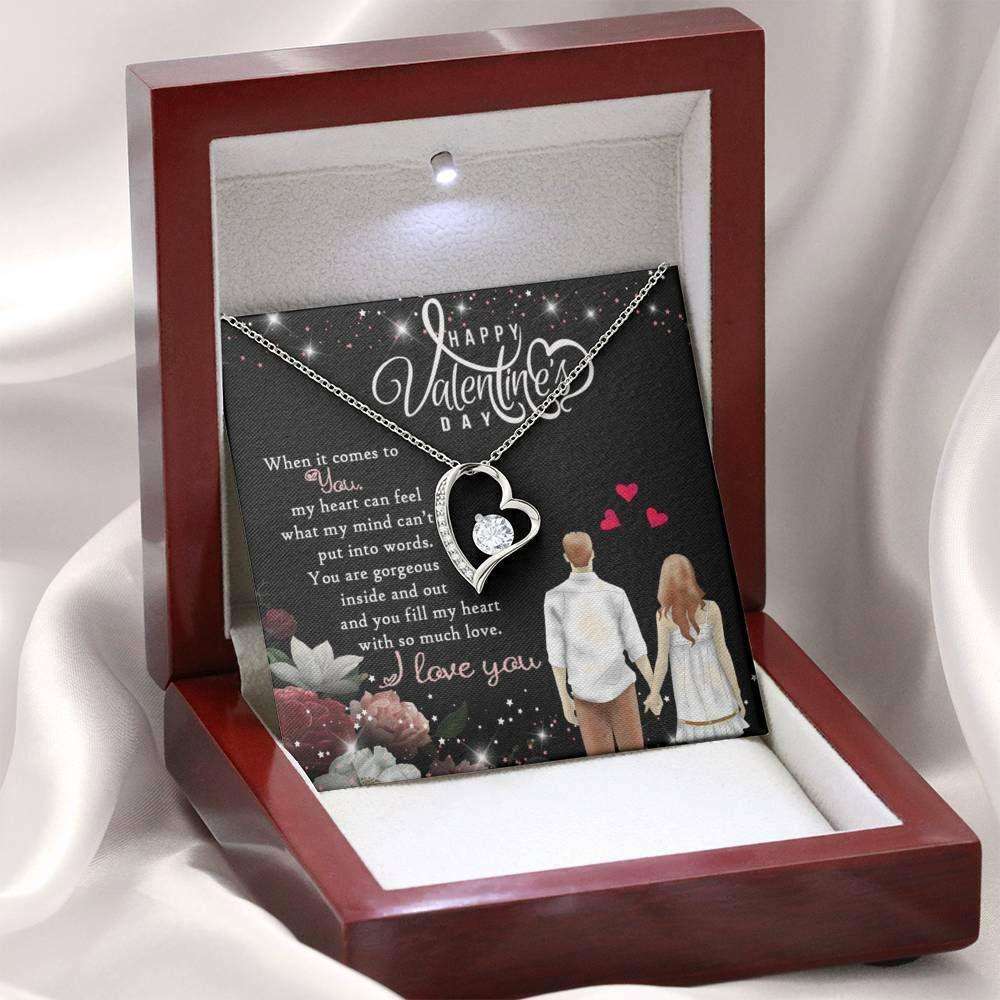 Wife Necklace, Heart Necklace Pendant Valentines Gift For Her, Wife “ You Are Gorgeous Inside Out For Karwa Chauth Rakva