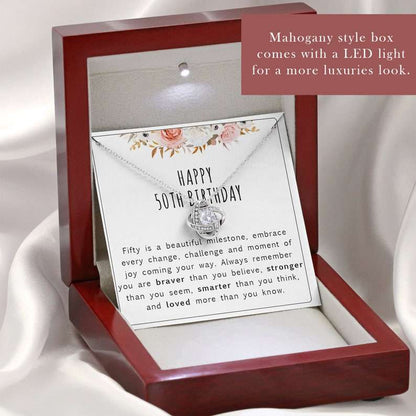 Wife Necklace, Mom Necklace, 50Th Birthday Necklace Gift For Woman, Fifty Birthday Necklace Gifts, Fifty Birthday Necklace For Karwa Chauth Rakva