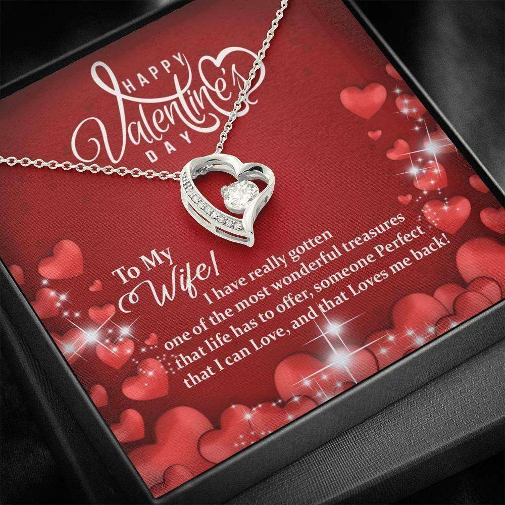Wife Necklace, Necklace Heart Pendant Valentines Gift For Wife Jewelry “ Most Wonderful Treasure! For Karwa Chauth Rakva